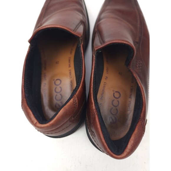 ECCO Shoes Mens 8-8.5 Brown Burgundy Leather Helsinki Loafer EUR 42 main image 5